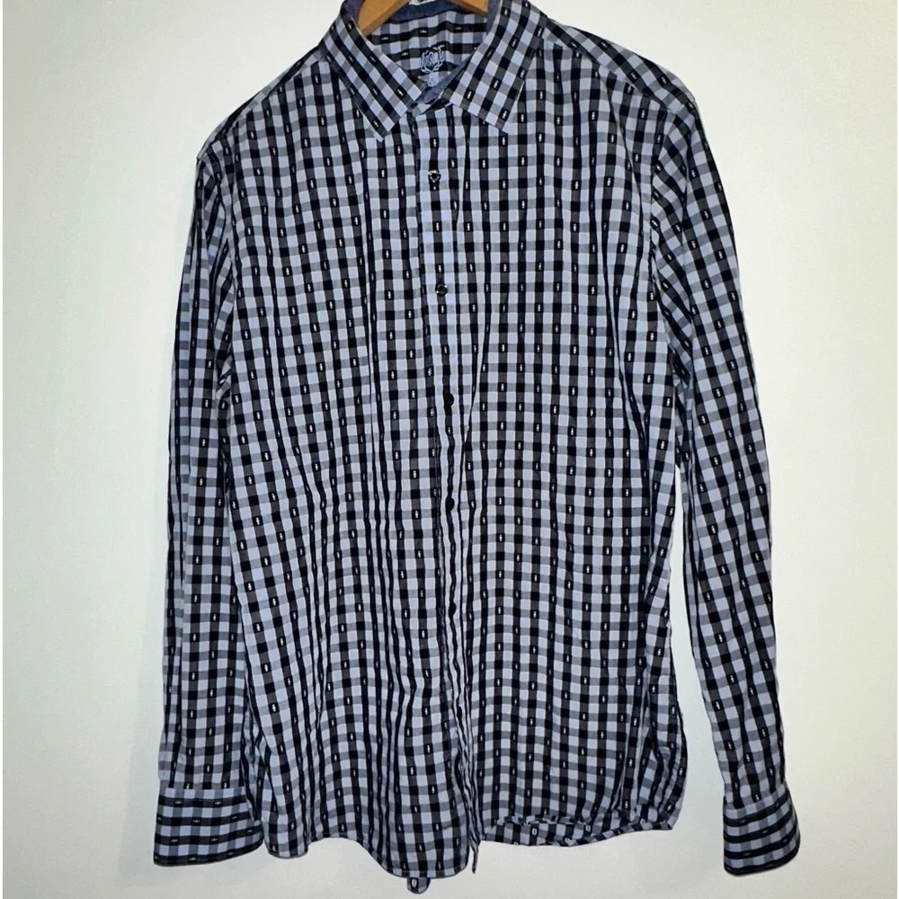 Bugatchi Shaped Fit Flip Cuff Button Shirt size XL